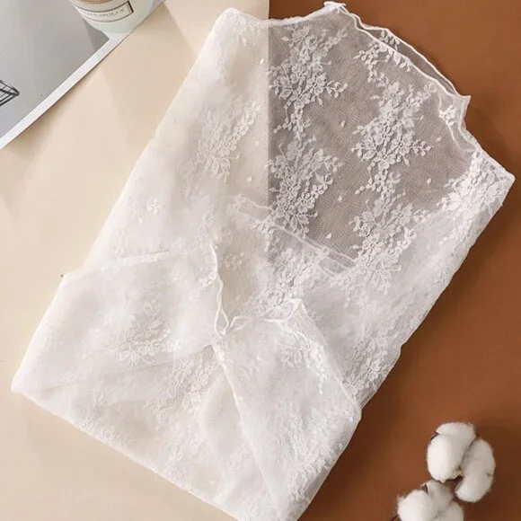 Layering Sheer Long Sleeve Lace Shirt - Picture 2 of 5